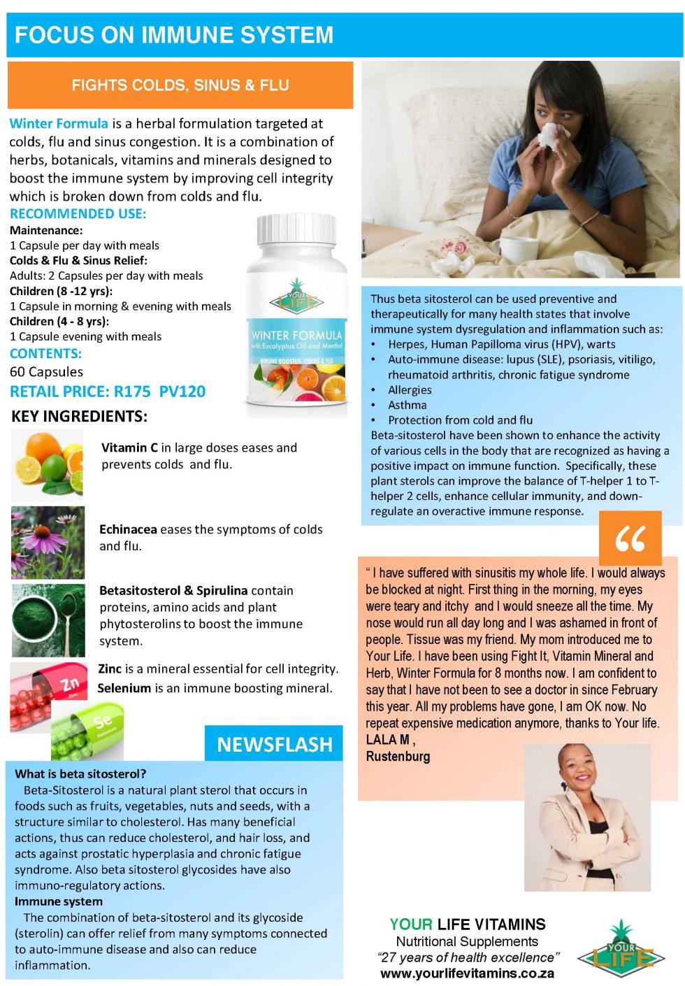 Winter Formula (Double Strength) R175 120PV - Your Life Vitamins